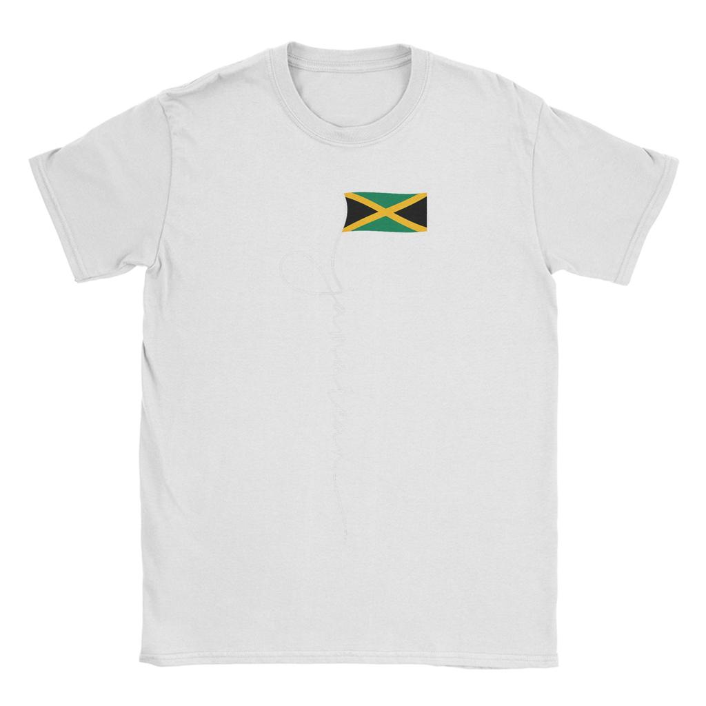 Unisex Jamaica Signature Jamaican Flag TShirts Pure Cotton Clothes Beach Vintage Short Sleeve TShirt Crewneck Novelty Tee Shirt