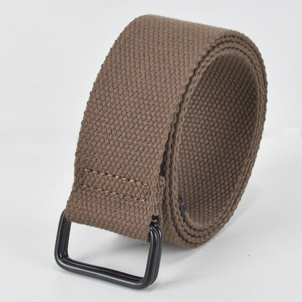 Double Ring Buckle Canvas Belt Casual Cloth Fabric Free Punch Buckle Belt Cotton Canvas Best Canvas Belts Men's