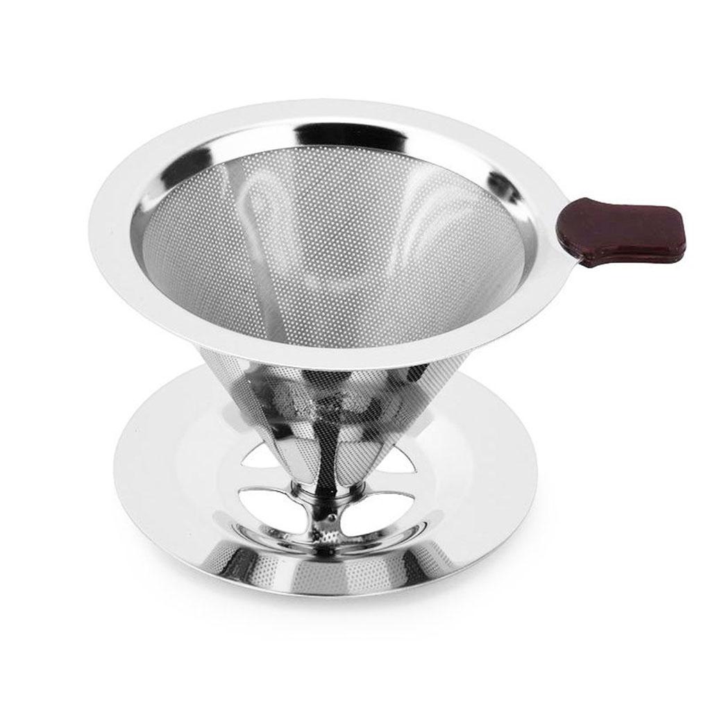 Kaffeefilterhalter Wiederverwendbar Doppellagig Edelstahl Kaffee Tee Sieb Kaffeezubehör Kaffeezubereitungswerkzeug Zubehör