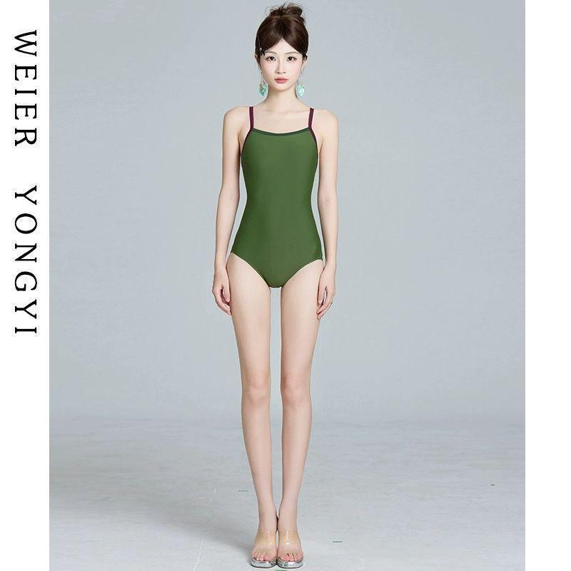 Swimsuit Women With High-quality Women s Swimming Pool Sexy Backless Professional One-piece Racing M зелёный
