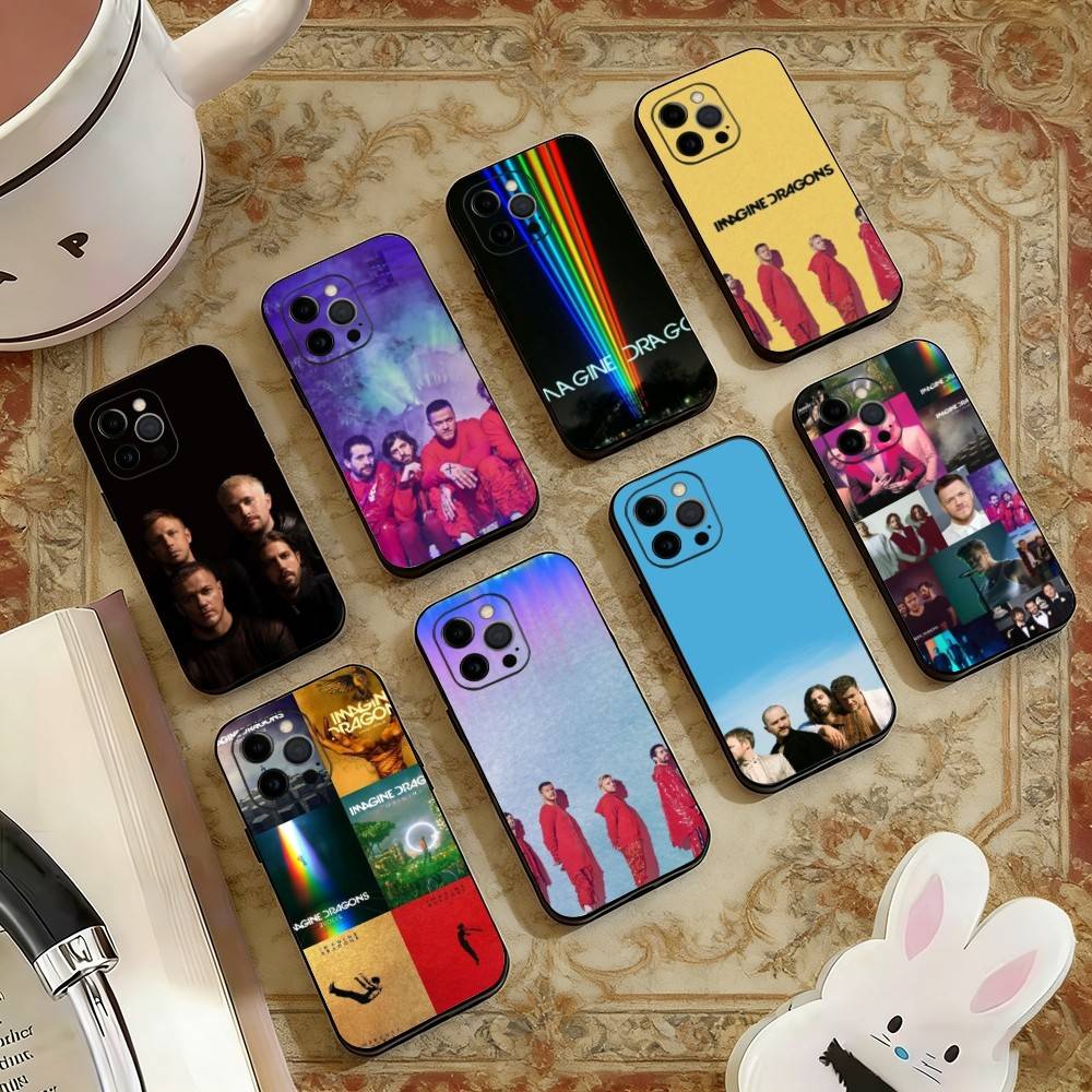 Imagine D-Dragons Phone Case For iPhone 17,16,15,14,13,12,11 Plus,Pro Max,XS,Soft Silicone Black Cover