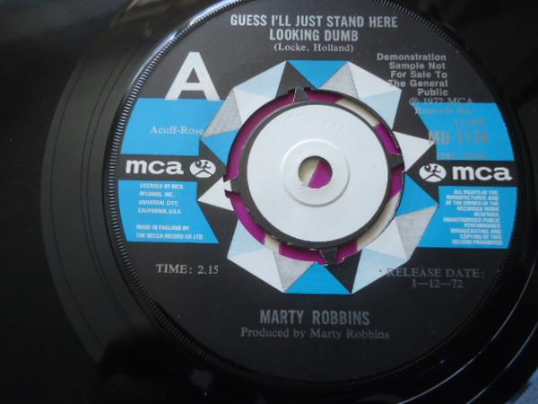 

7-дюймовая пластинка MARTY ROBBINS Guess Ill Just Stand Here Looking MU1174 MCA Records 1972 UK CountryFolk Б/у
