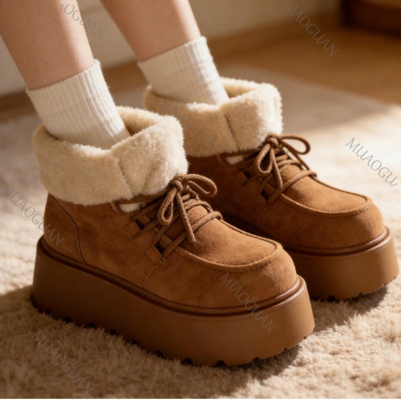 Winter Chunky Platform Women Snow Boots Fashion Keep Warm Thick Sole Cotton Footwears Causal Comfort No Slip Outdoor Shoes