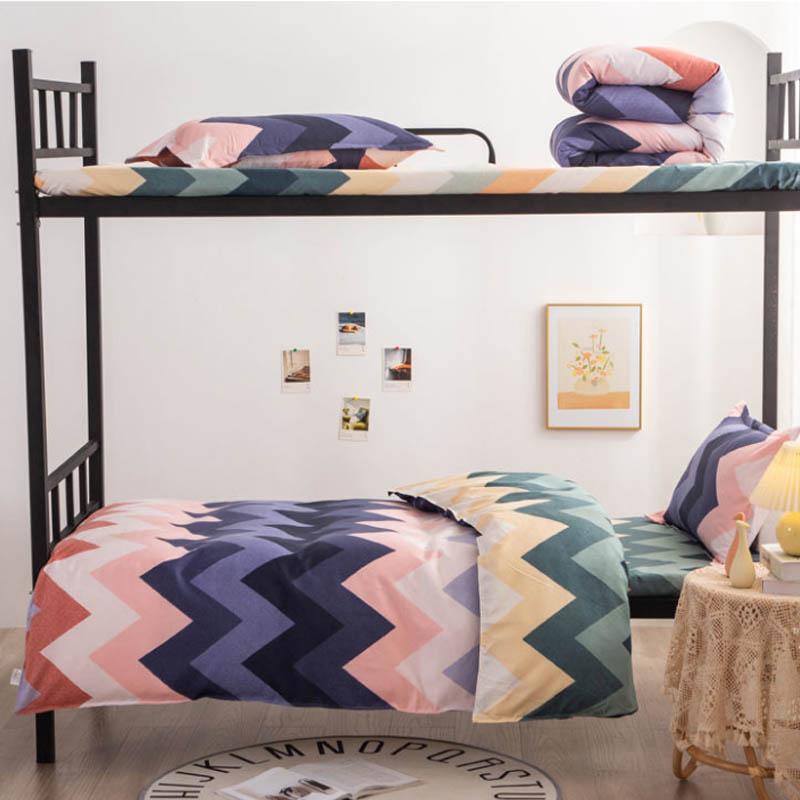 Three-piece Cotton Bed Linen Quilt Cover Pillowcase Bed Sheet Single Bed Set