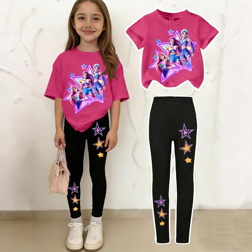 Children's Casual Short-sleeved Printed Short-sleeved Shirt And Pants Two-piece Set