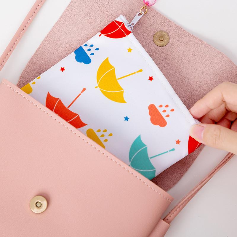 Sanitary Napkin Bag Cute Cotton Fabric Coin Money Storage Bags Women Small Cosmetic Lipstick Make Up Credit Card Organizer Case
