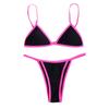 Women's Two Piece Bikini Set Triangle Top Adjustable Straps Low Rise Bottom Swimwear Beachwear Summer Outfit