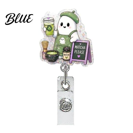 Pumpkin Badge Holder Halloween Retractable Reel Ghost Black Cat And Design Cute Reel 360 Degree Rotating Acrylic ID for Nurses Office Staff