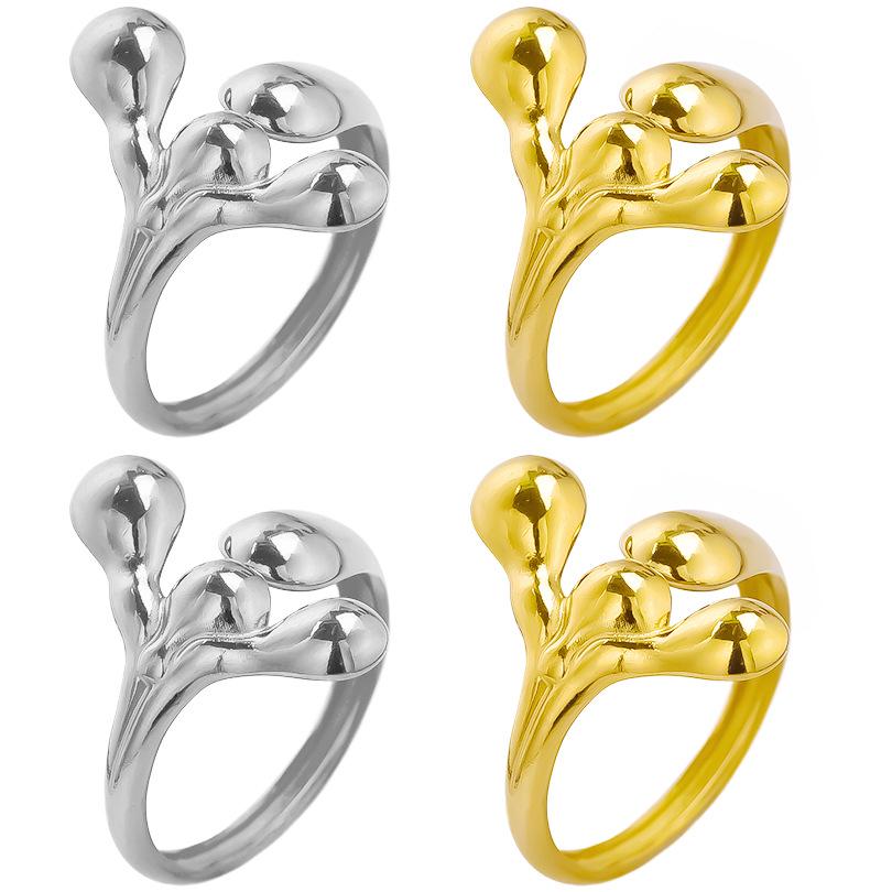 

304 Stainless Steel Curved Line Design Women s Titanium Steel Ring серебряный