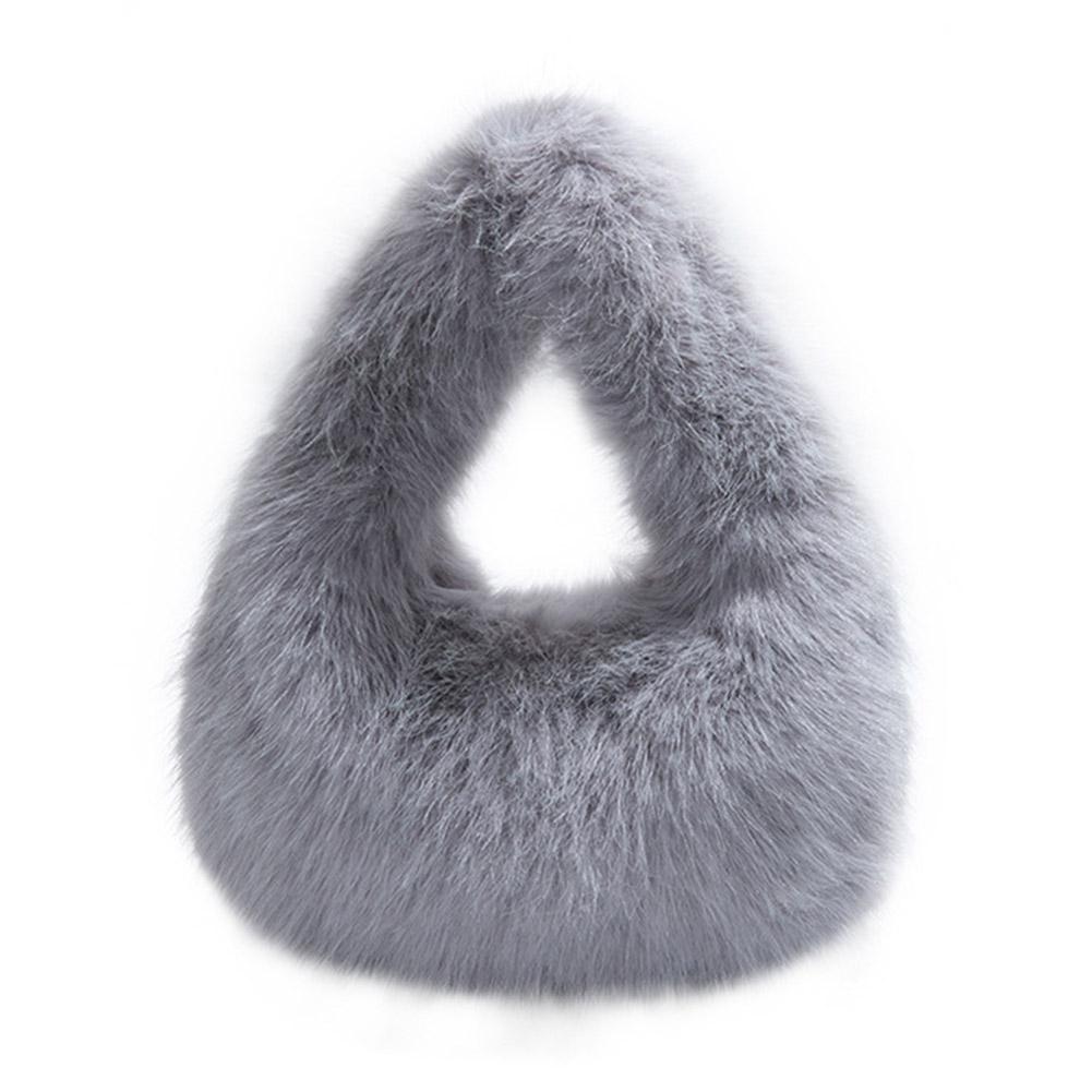 Women's soft plush handbag for winter, small and elegant tote bag for women, fashionable and trendy women's plush wallet