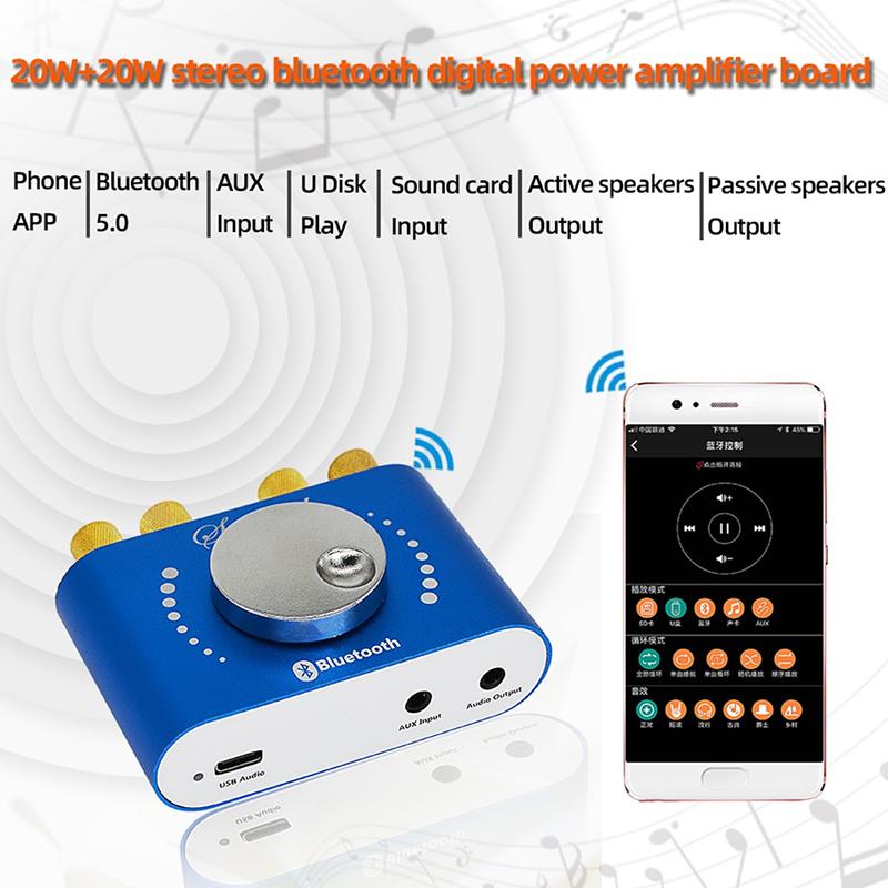 Nobsound Mini Bluetooth 5.0 Hifi Tpa3116 Digital Amplifier Stereo Audio 2.0 Channel Sound Amplifiers 40W Power Amp