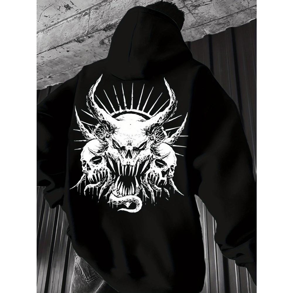 Skull Print Men's Hoodies Fashion Pullover Autumn Clothing Casual Clothes Women Tops Sweatshirts