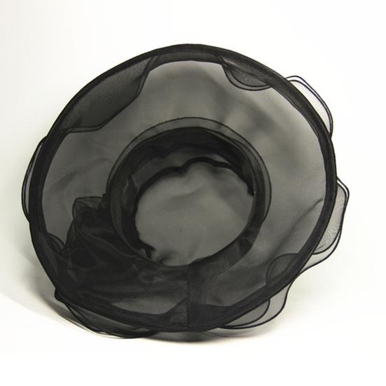 Chapéu de Sol Feminino Malha Transparente Decoração de Flor Cor Sólida Real Proteção Solar Estilo Princesa Vintage Elegante Chapéu de Casamento Adorno de Cabeça