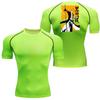 Men Summer Athletic Compression T-Shirt Breathable Quick-Dry High-Elasticity Short Sleeve with Bold Bleach Graphic Gym Running