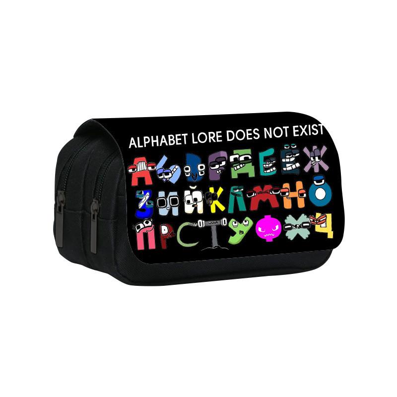 Alphabet Lore Double Layer Pencil Bag With Nylon Material For Students And Collectors