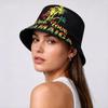 JANAICA Sombrero de Cubo Estampado One Love Unisex Viaje Decorar Panamá Mujeres Hombres Verano Exterior Protector Solar Sombreros de Pescador Rasta Reggae