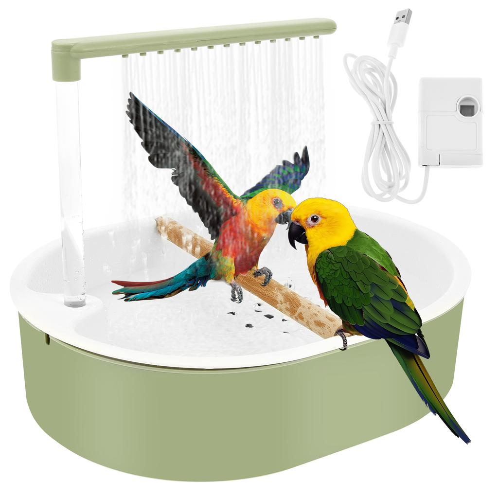 Bird Shower Bath Generous Capacity USB Electric Circulating Water Bird Bathtub for Lovebird Cockatiel Finches Cockatoo Conure