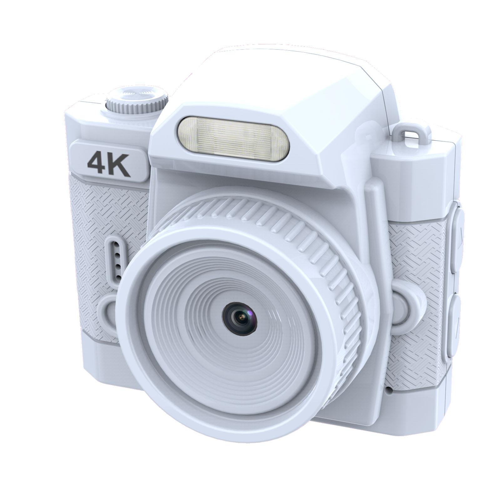 

Keychain Digital Camera 64MP 4K Built in 19 Filter Effects 78 degrees Wide Angle LED Fill Light HD Small Retro Video білий