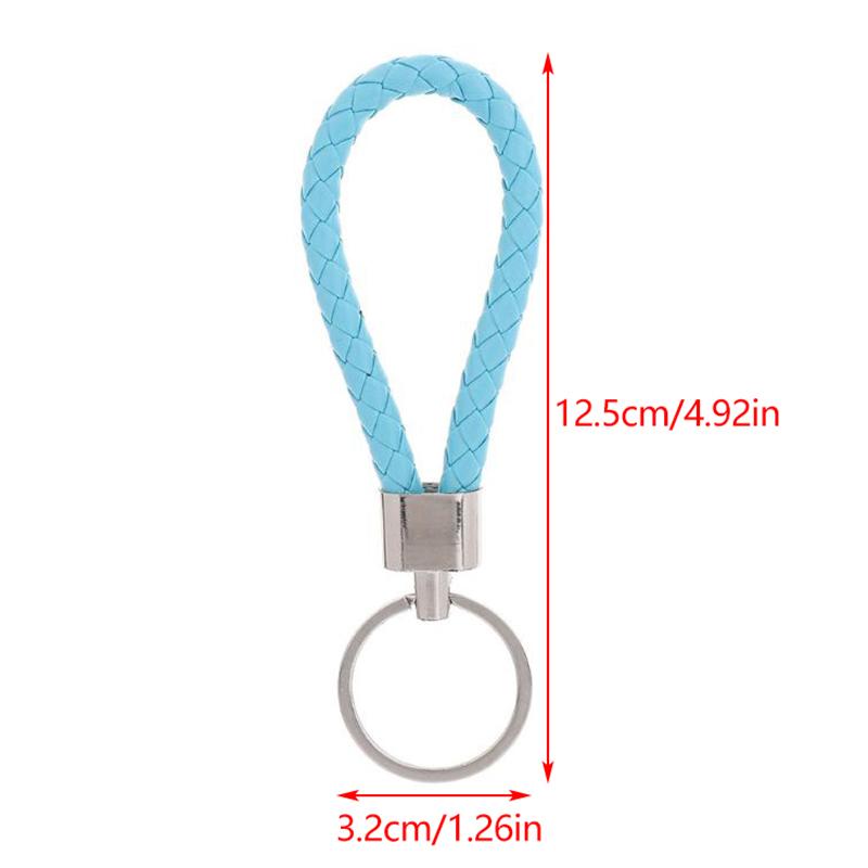 5Pcs/Pack Braided Leather Keychain Colorful Portable Keyring Organizer Leather Lanyard For Car Key Mobile Phone Strap Accessory