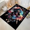 Colorful Skull and Floral Design Carpet for Home Decoration Rug Suitable for use as an anti-slip for living room bedroom sofas