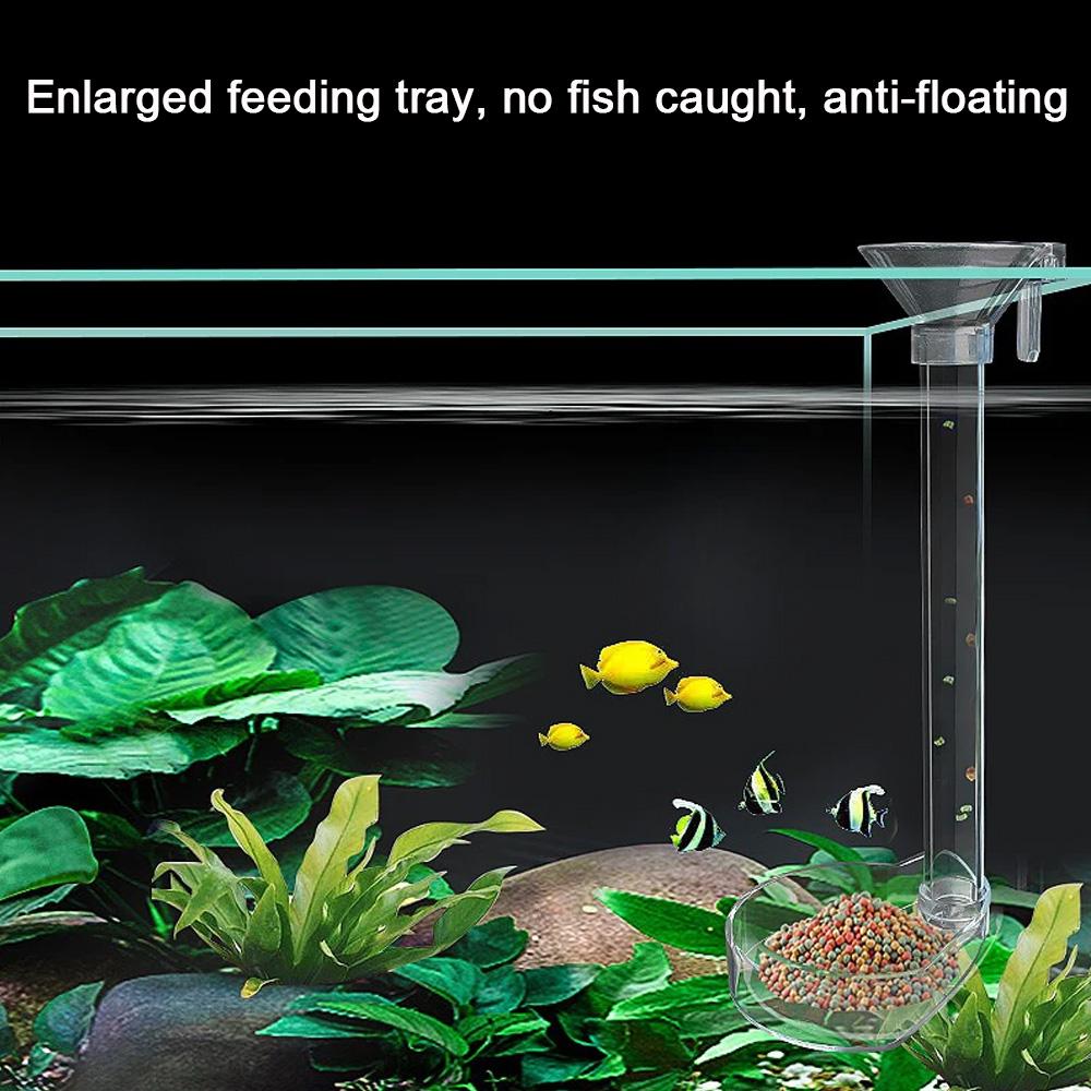 Aquarium Fish Tank Feeder Set Transparent Tube Multifunctional Large Capacity Fish Tank Food Dispenser Shrimp Feeding Tube Dish