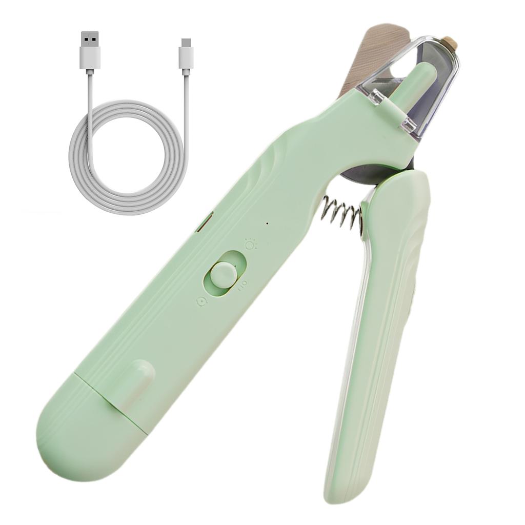 2-in-1 Electric Pet Nail Grinder with LED Light 200mAh Pets Claw Trimmer W/ Splash Guard for Cats Small Medium and Large Dog