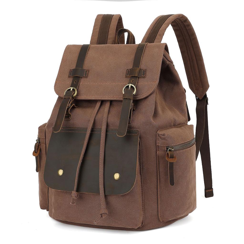 Vintage Canvas Backpacks For Men Large Capacity Laptop Backpacks Durable Canvas Briefcase Rucksack for Business Travel Office