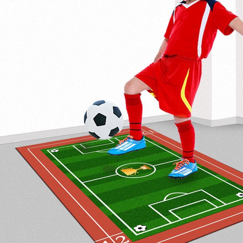 Chidren Football Print Anti Slip Floor Mat for Home Use Living Rooms Decoration Daily Home Antifouling Carpet Footstep Training