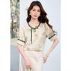 Sanpowa Women's Printed Chinese Style Short Sleeve Top