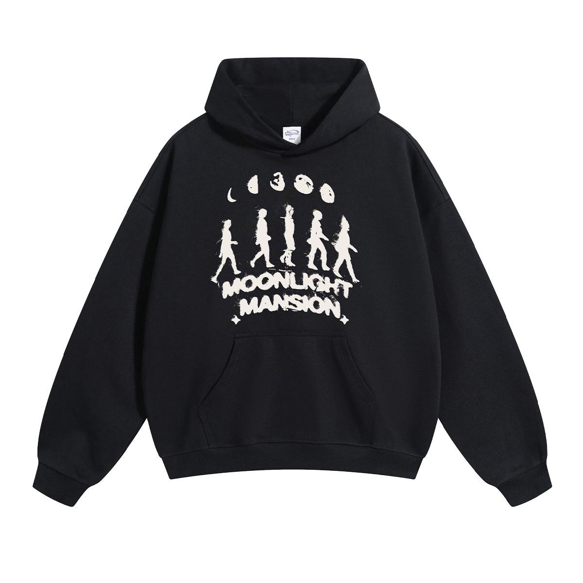 ARTIE Menswear|2025 Autumn/Winter Trendy Printed Hooded Sweatshirt for Men XL чёрный