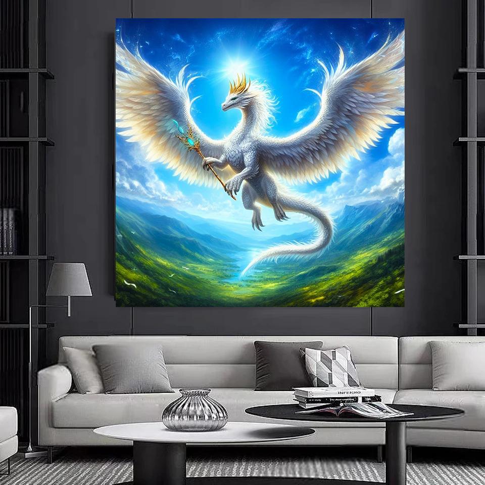 5D DIY Diamond Painting Cute Dragon Full Diamond Mosaic Cartoon Animal Cross Stitch Handicrafts Rhinestones Decor Kids Gift