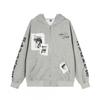 Oversized Hooded Zip-Up Sweatshirt Unisex Vintage Patchwork Streetwear Casual Top