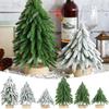 Small Christmas Tree Decorations Mini Christmas Tree Mini Tree Bottle Brush Trees With Wooden Base Tabletop Tree Birthday Party