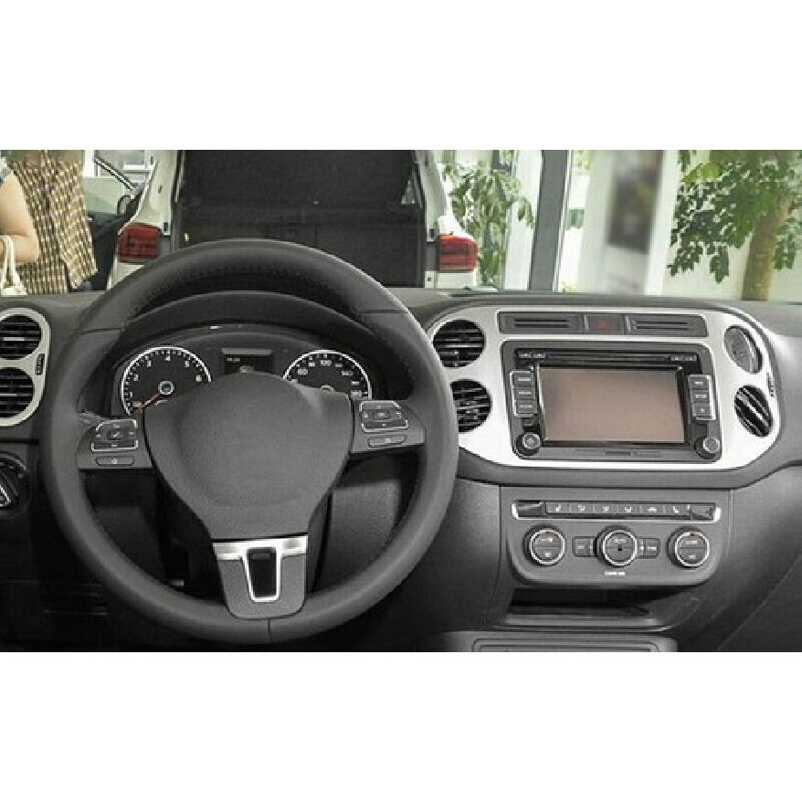 For Volkswagen Tiguan 2010-2016 Middle Console Navigation Panel Trim Silver ABS