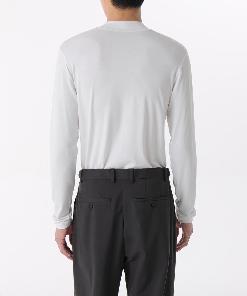 MUSINSA STANDARD Tencel Slim Mock Neck Long Sleeve T-Shirt [White]