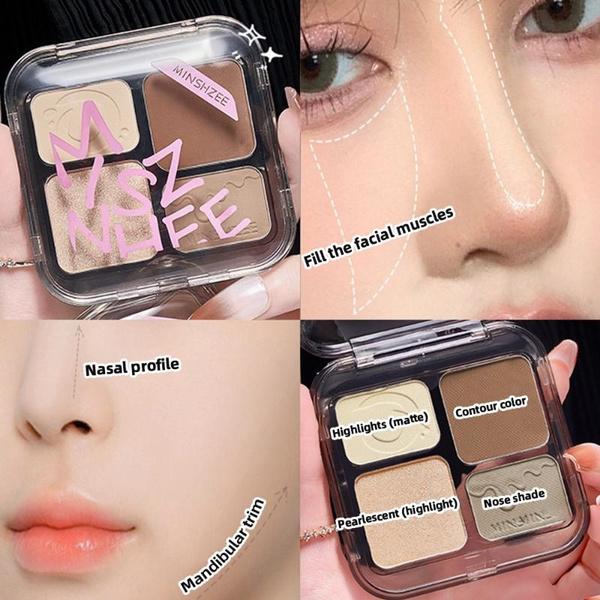 3d Highlighter Eyeshadow Contour Bronzer Palette Makeup Long-lasting Waterproof 3D Nose Shadow