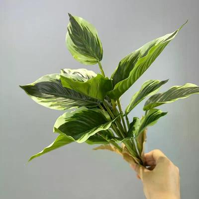 Creative 14 Leaves Artificial Plant Evergreen Photo Props Scene Making Greenery Leaves Green Plant Wall Home Decoration