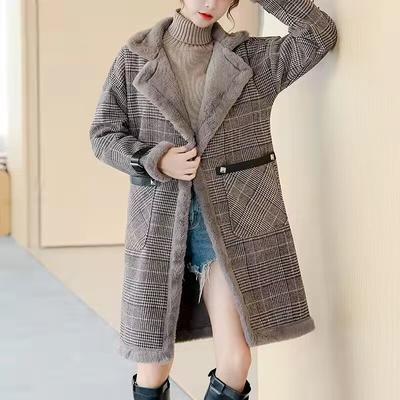 Winter Warm Suede Fur Lining Women Coat New  Korean Fashion Thicken Winter Jacket Long Overcoat Female Warm Trench Coats