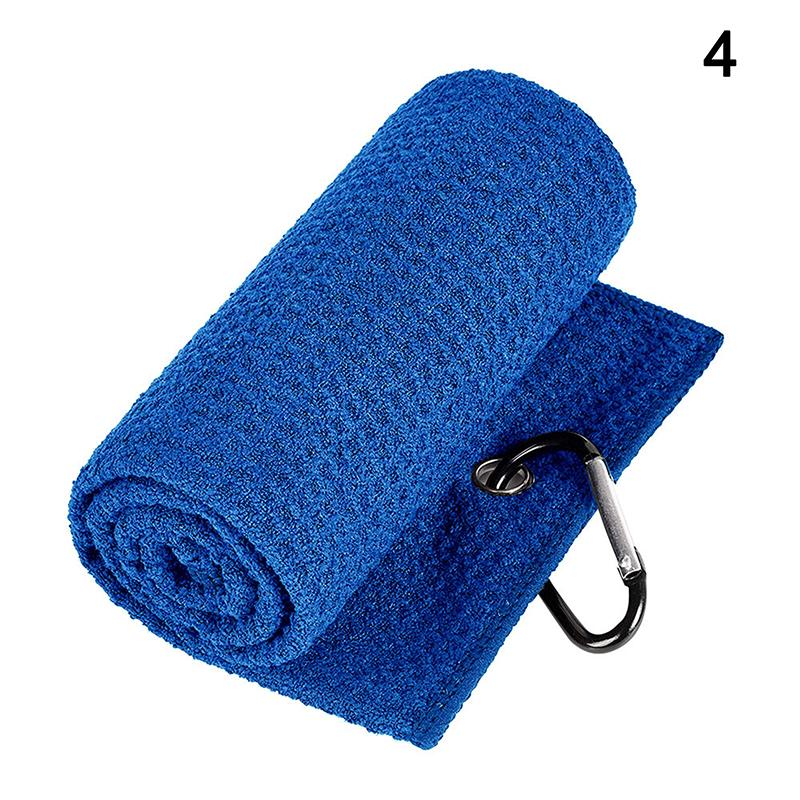 

30x50cm Microfiber Golf Towel with Hook 4-Color Set Golf Lover Accessories Portable Cleaning Towel for Golf Balls Clubs синий