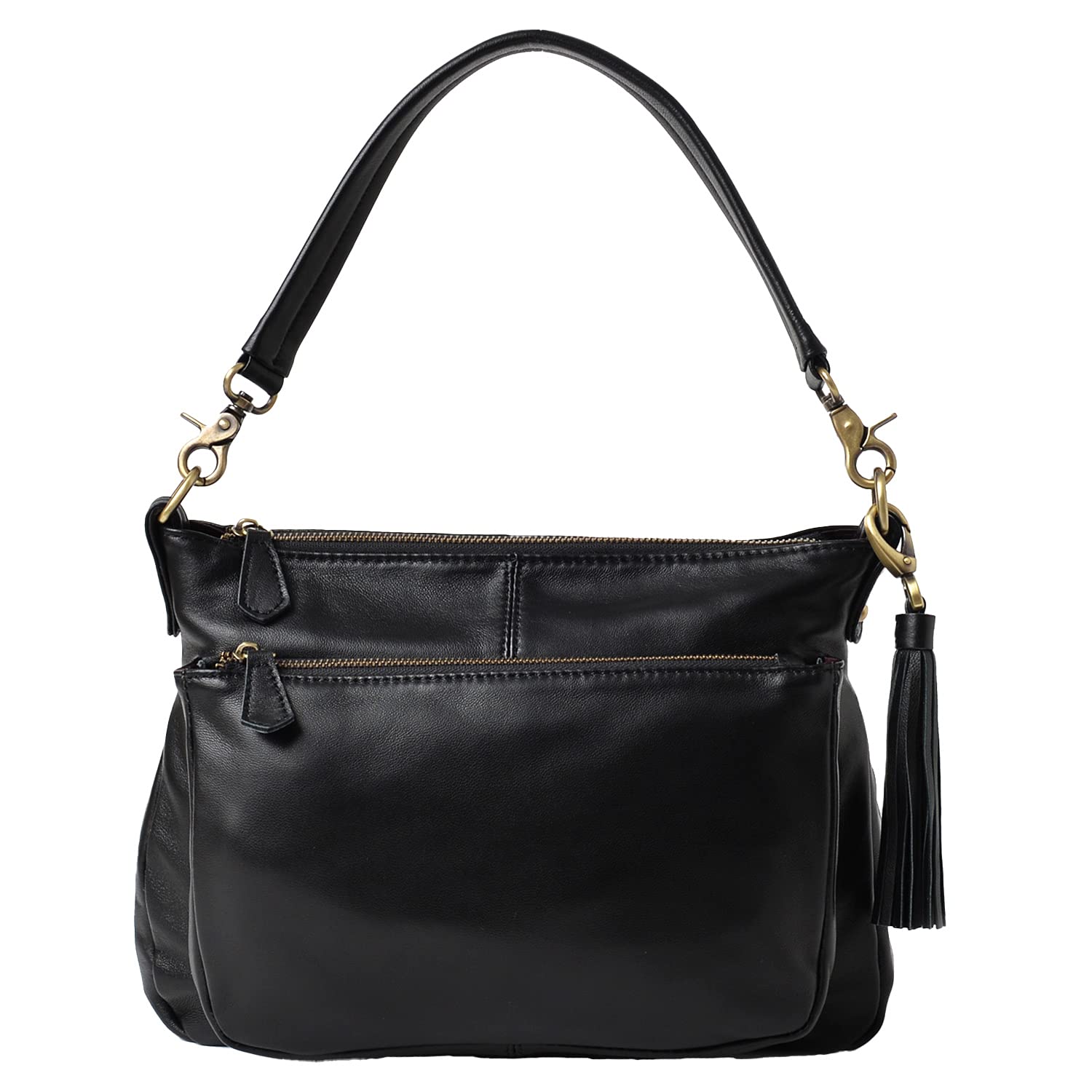 

Genuine Leather Shoulder Bag Handbag 2WAY Ariel Plus Lamb Black [Notre Favorie] Women s чорний