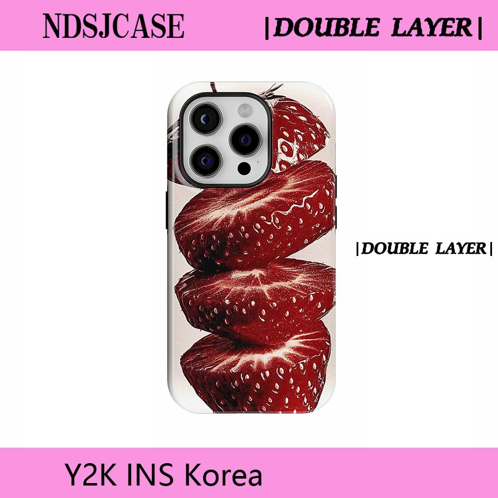 

Роскошный чехол Clmj SWAG Kiss me Berry для iPhone 17 16e 16 15 14 13 12 11 Air Pro Max Plus Магнитная двухслойная задняя крышка iPhone 12 Pro