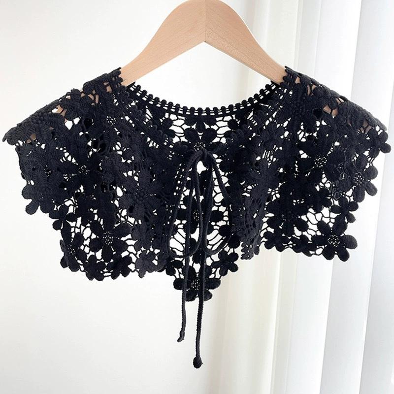 Summer Sunscreen Lace Shoulder Hollow Fake Collar Shawl Fashionable Versatile Outer Decorative Small Shawl