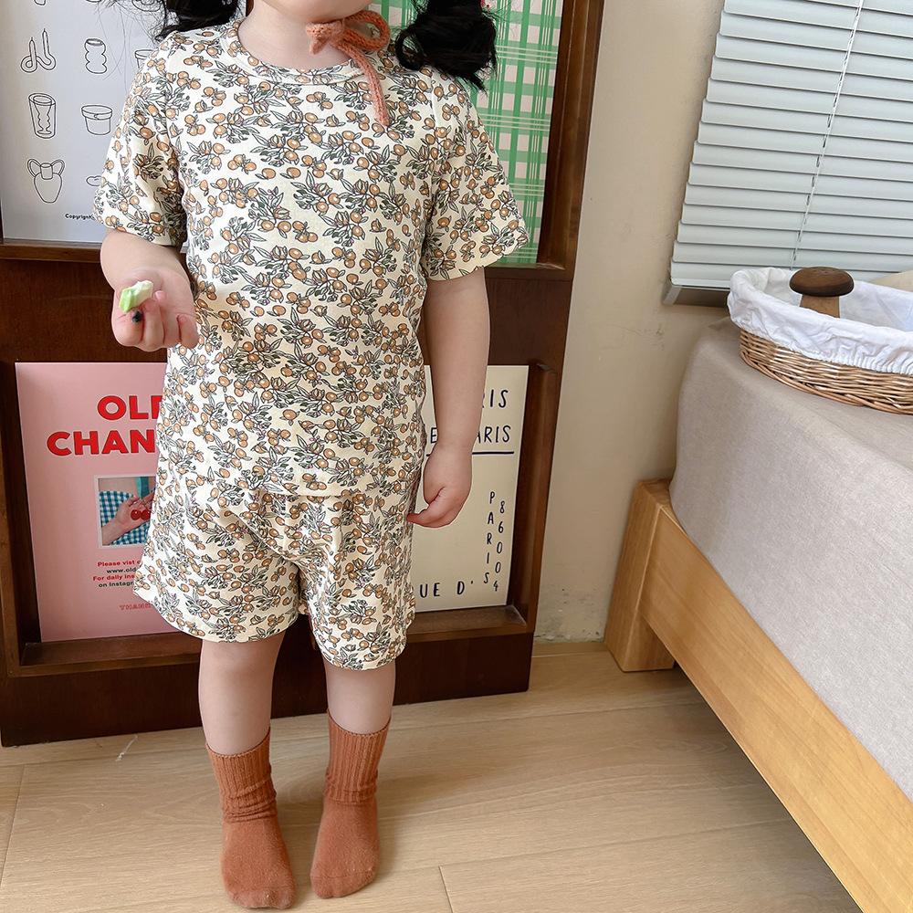 Children's Home Clothes Summer Children's Pajamas Suit Girls Home Clothes Cotton Short-sleeved Suit Cartoon
