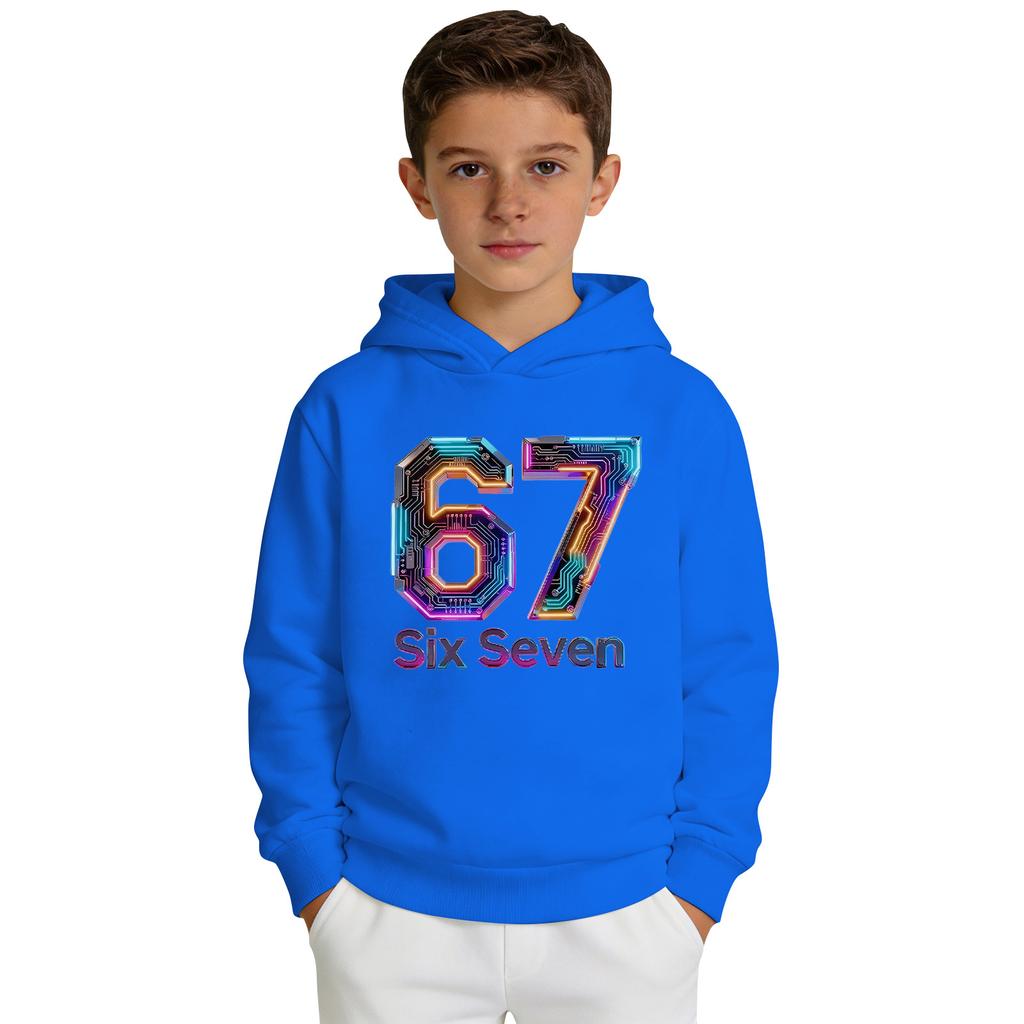 Jungen Bedrucktes Kapuzen-Langarm-Sweatshirt Lässiges Sport-Komfort-Sweatshirt