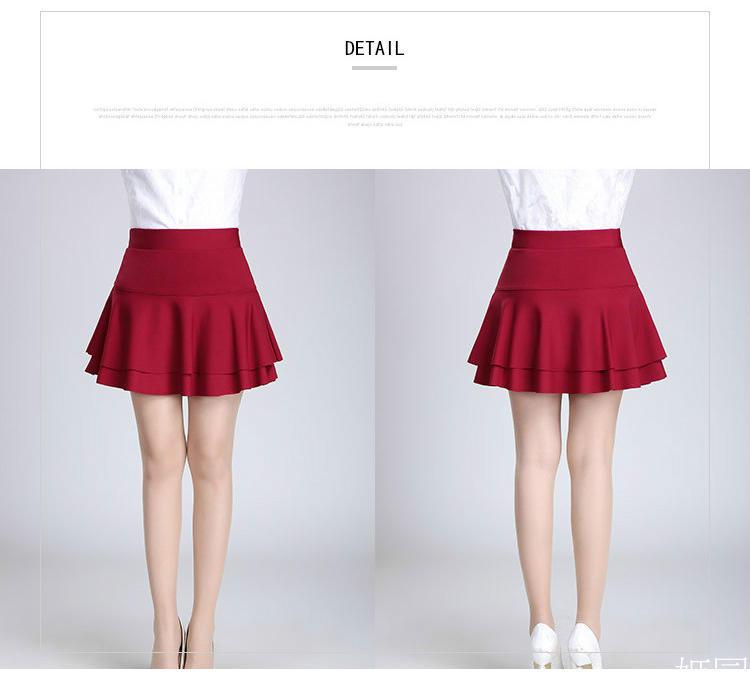 Women's Elastic High Waist Double Layer Square Dance Skirt - A-line with Large Hem and Anti-exposure Design