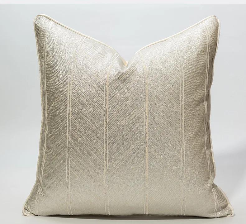 1 PC Light Luxury Cushion Cover High Grade Jacquard Pillowcase 30x50/45x45/50x50CM Champagne Blue Home Hotel Bed Sofa Decoration