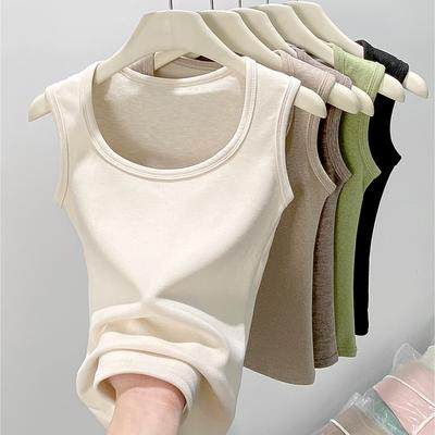 Stylová Vesta Elegance Móda Ležérní H565u Límec Bez Rukávů Tílko Spodní Prádlo Dámské Podzim a Zima Polstrované a Zesílené Teplé Vnitřní Základní Vrstvy