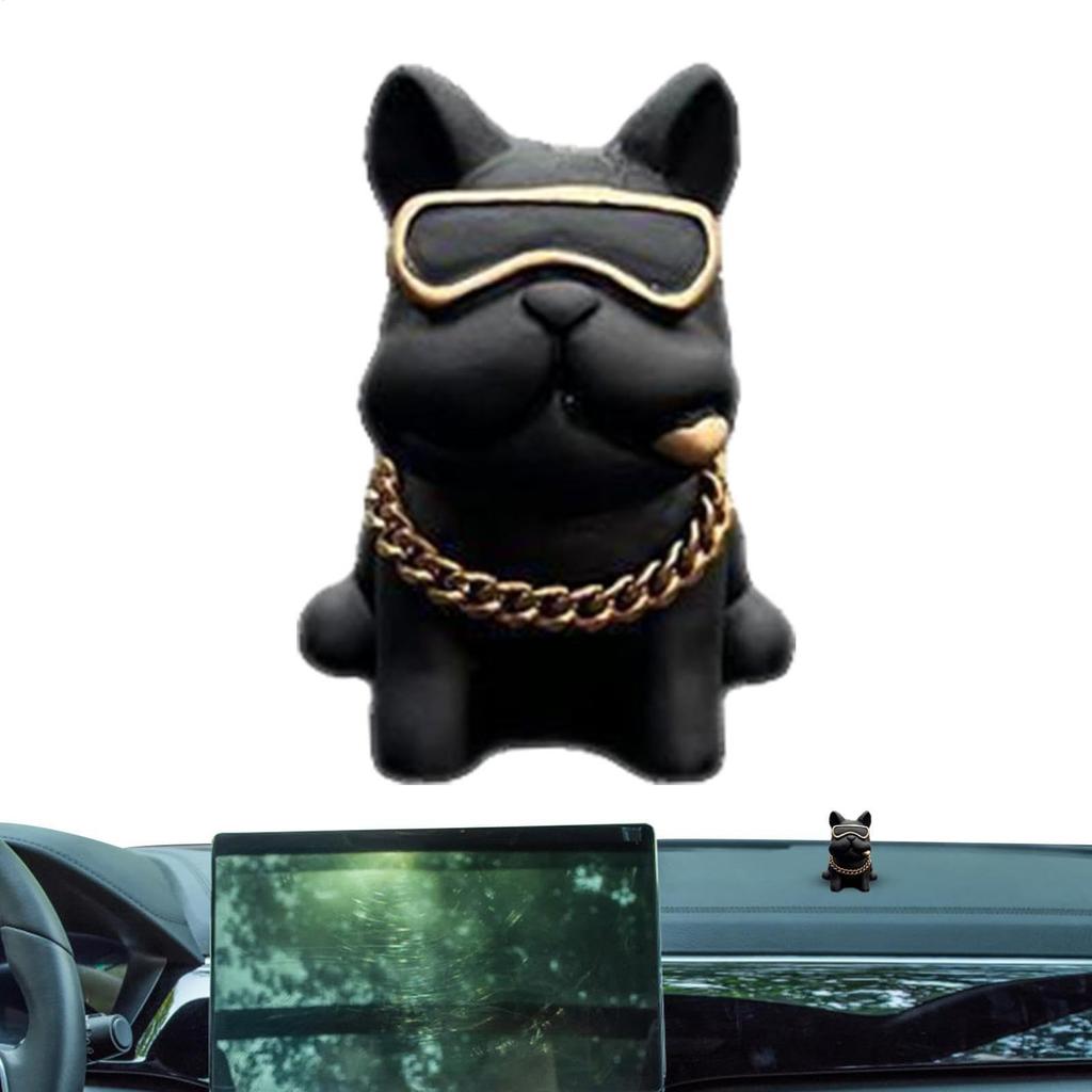 Cute Bulldog Decoration for Car, Car Rear Mirror Decoration, Car Hanging, Cute Resin Bulldog