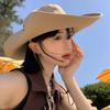 Cappello da cowboy a tesa larga per l'estate, da esterno, con protezione UV, per escursionismo, campeggio, parasole, da uomo e da donna, tinta unita, pieghevole, Panama