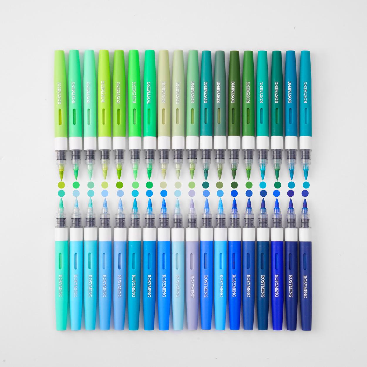 

Blue-Green Liquid Acrylic Marker Pen, Soft Tip, 36 Colors, Non-Bleeding, Layerable for Student Art Studios.
